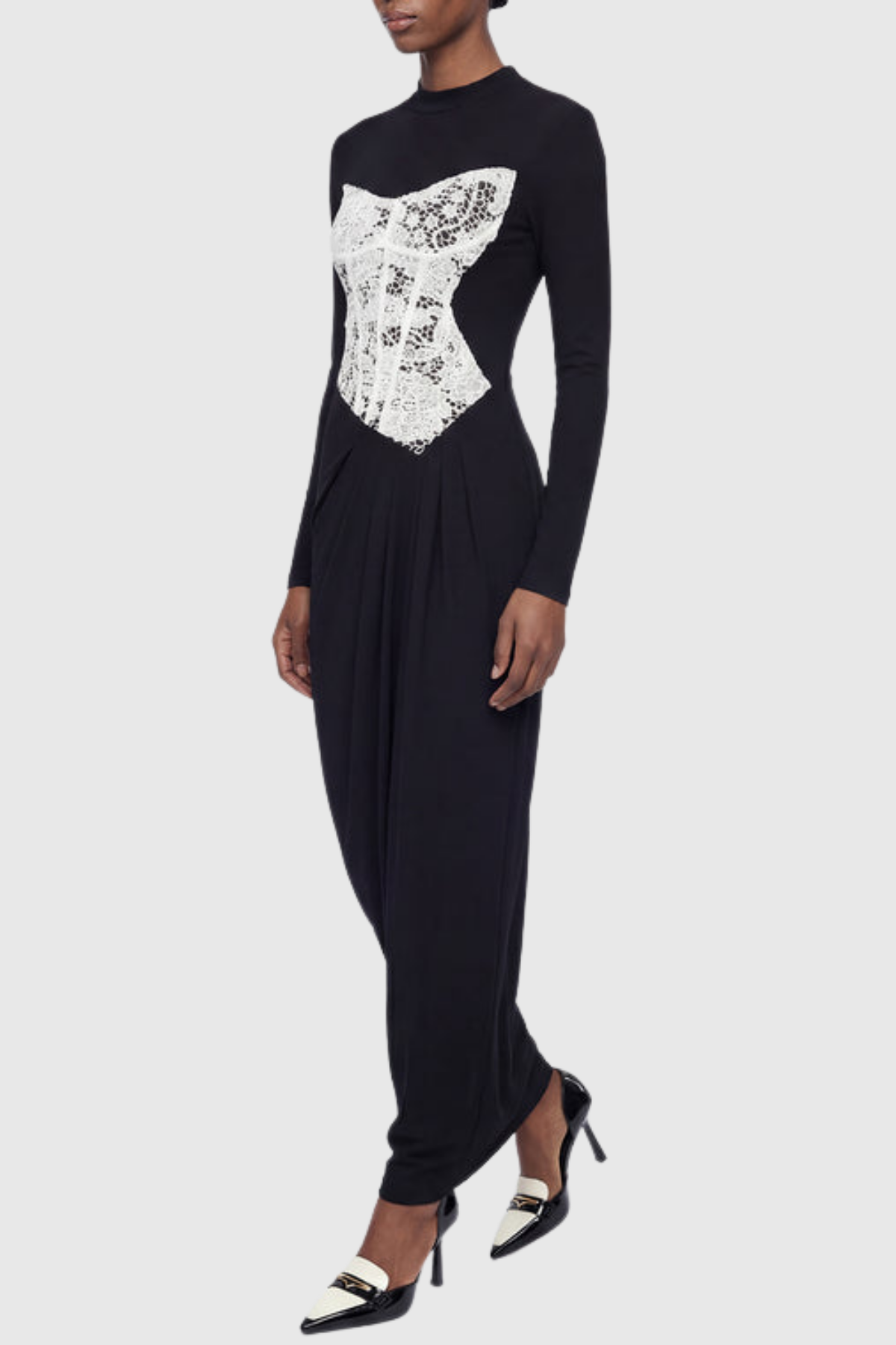 Carua Lace Ruched Maxi Dress