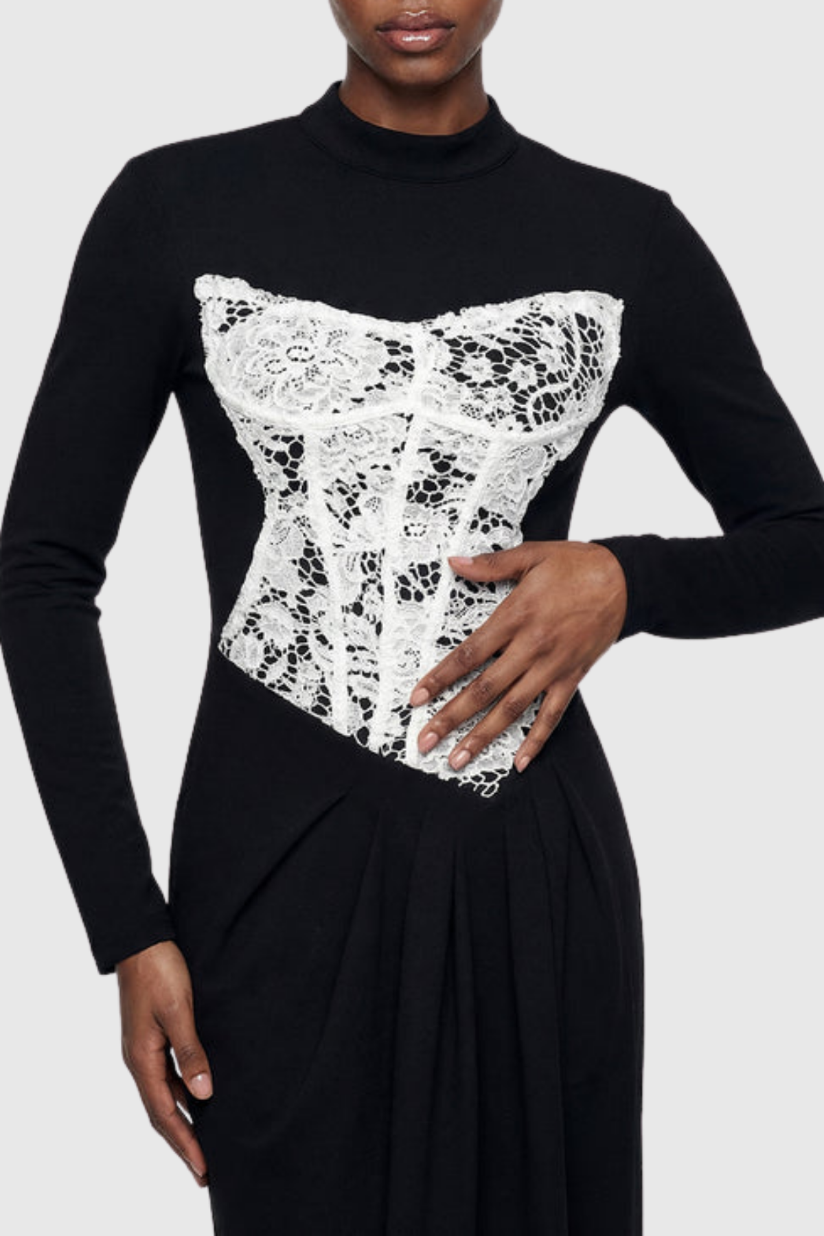 Carua Lace Ruched Maxi Dress