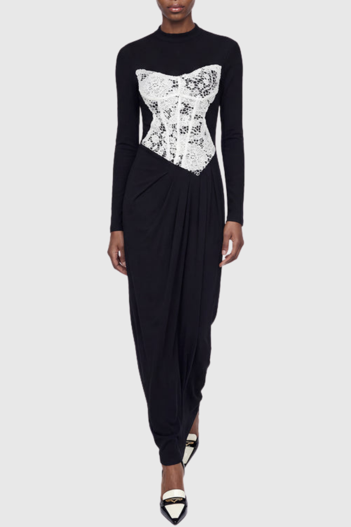 Carua Lace Ruched Maxi Dress