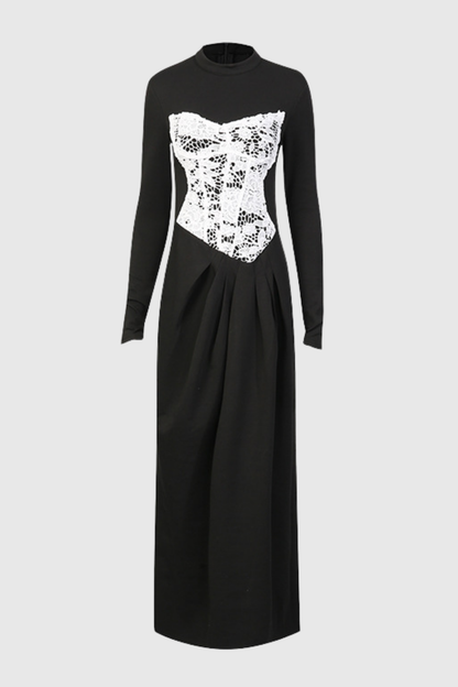 Carua Lace Ruched Maxi Dress