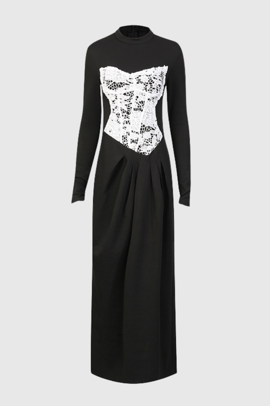 Carua Lace Ruched Maxi Dress