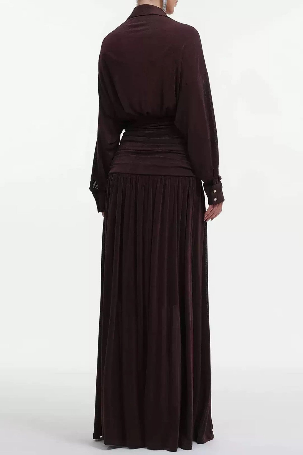 Casima V-Neck Ruched Waist Maxi Dress