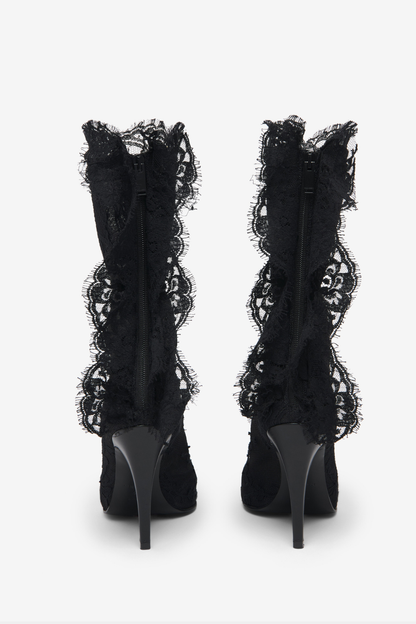 Cassiel Lace Ankle Boots - Black