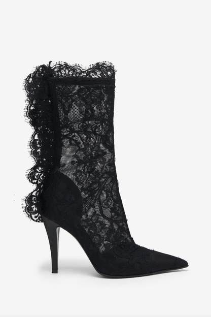 Cassiel Lace Ankle Boots - Black