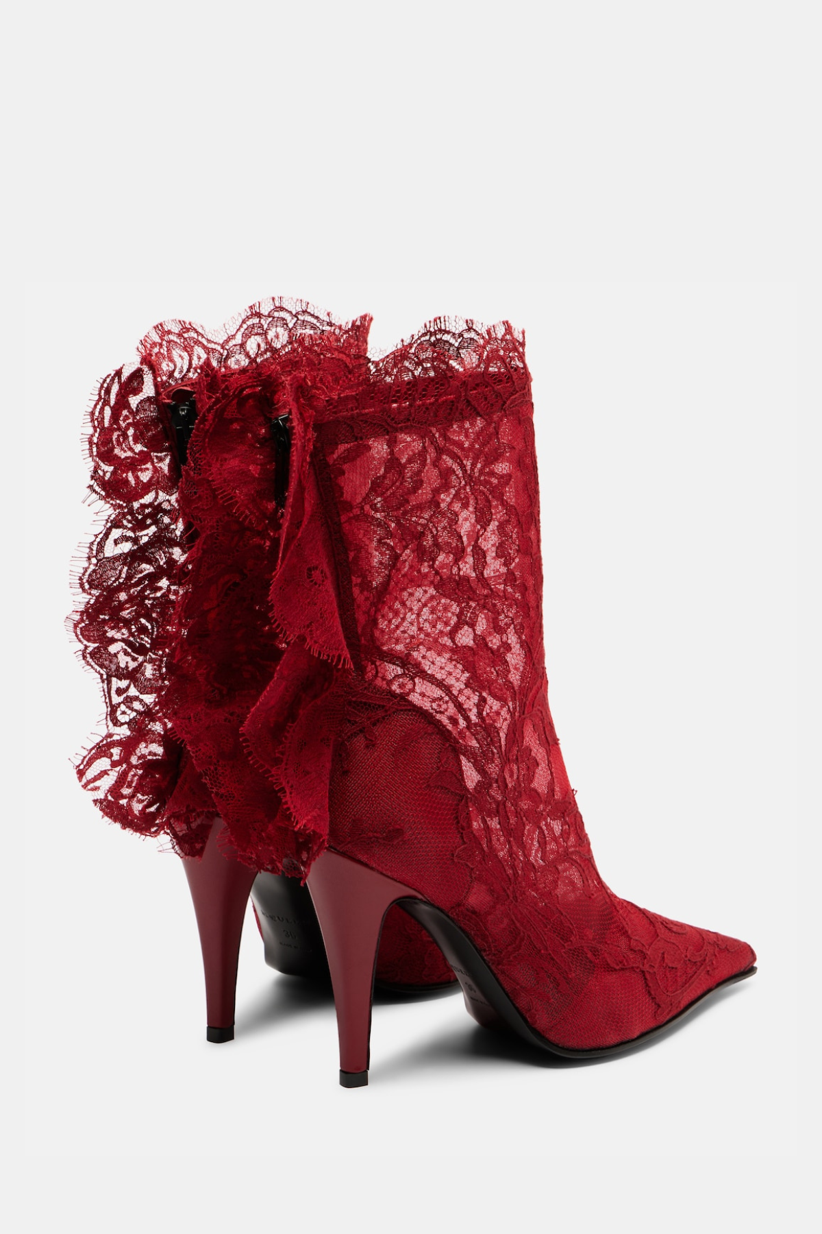 Cassiel Lace Ankle Boots - Red