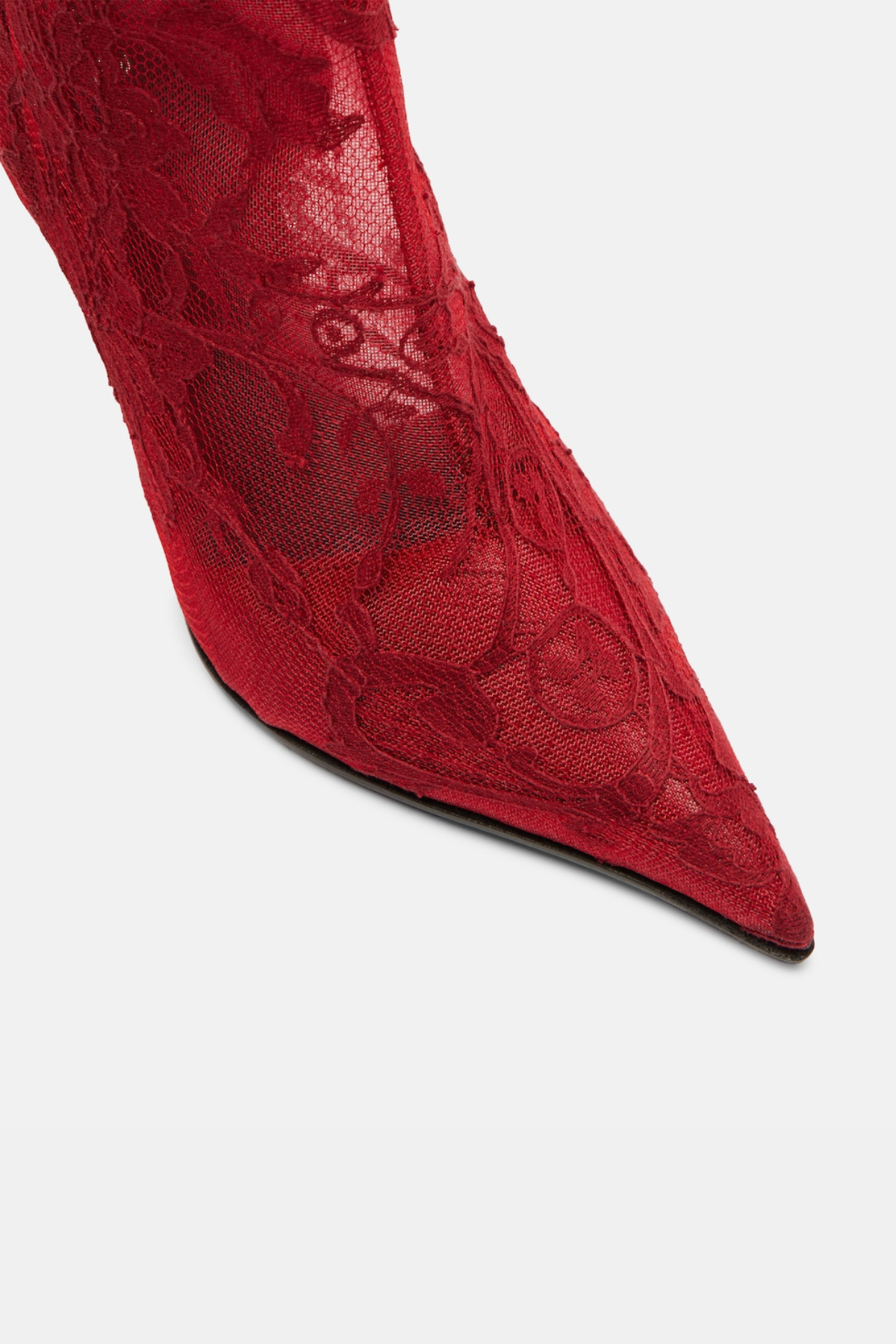 Cassiel Lace Ankle Boots - Red