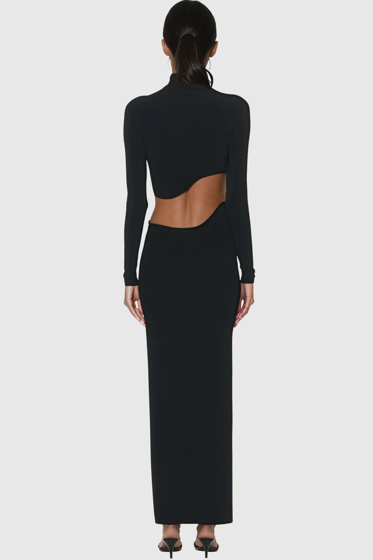 Cassis Asymmetric Wave Cutout Maxi Dress