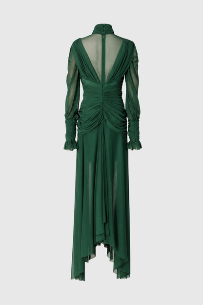 Catriona Mesh Draped Maxi Dress