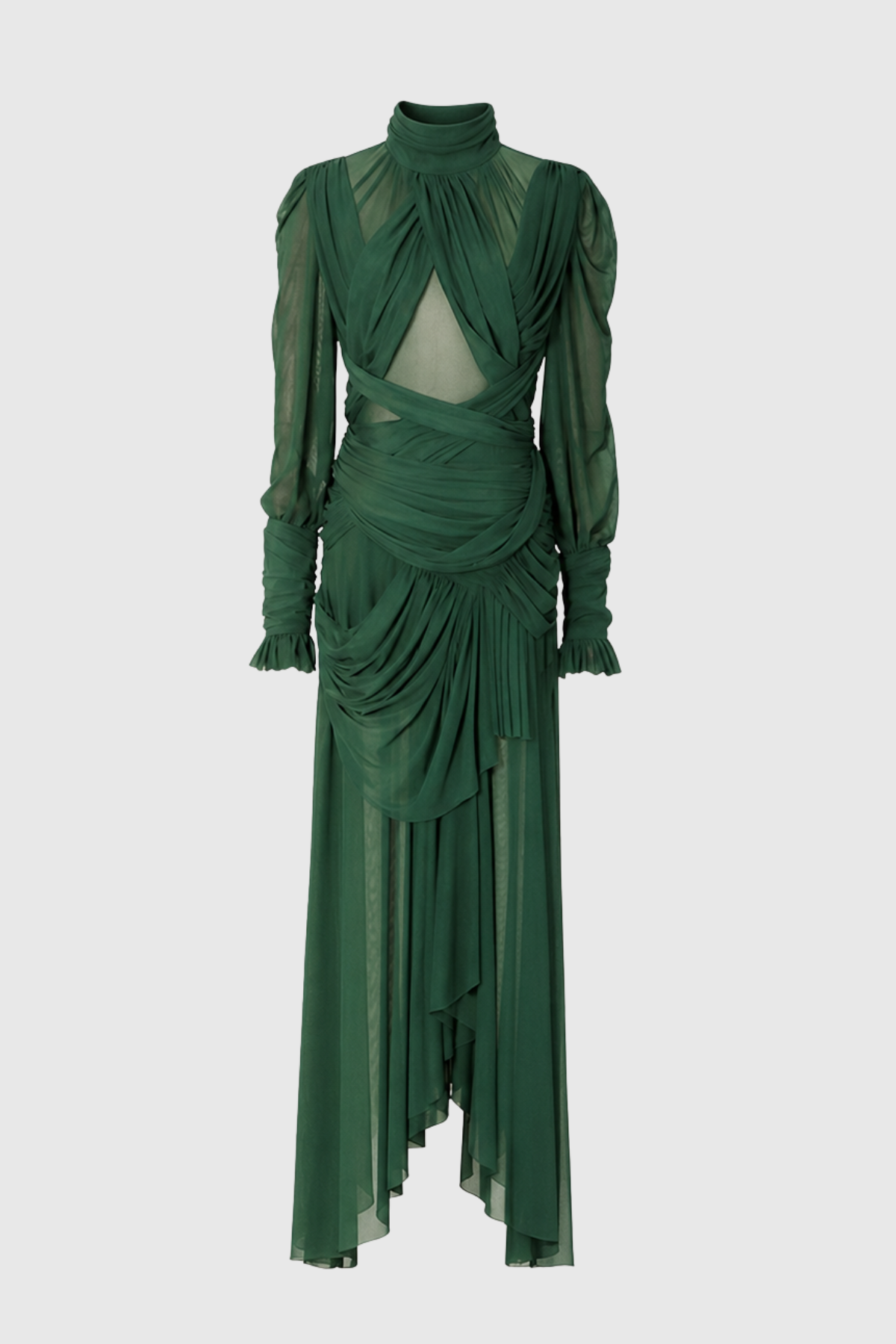 Catriona Mesh Draped Maxi Dress