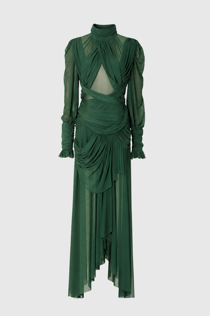 Catriona Mesh Draped Maxi Dress
