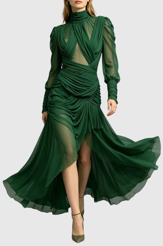 Catriona Mesh Draped Maxi Dress