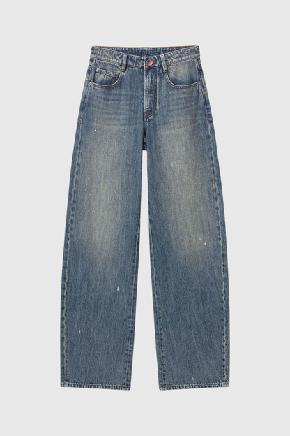 Cecile Bow Print Barrel Jeans
