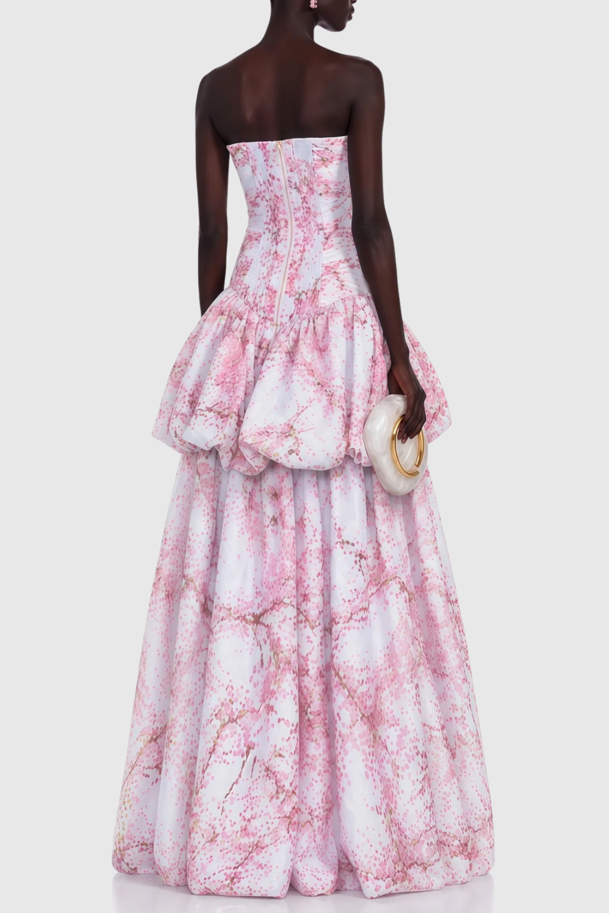 Celestia Floral Strapless Pleated Maxi Dress