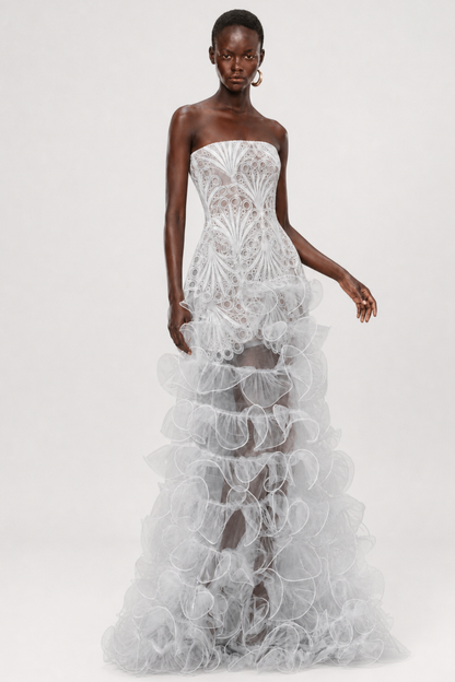 Celestia Strapless Embroidered Top