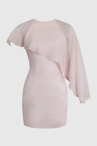 Celiax Asymmetric Shawl Mini Dress