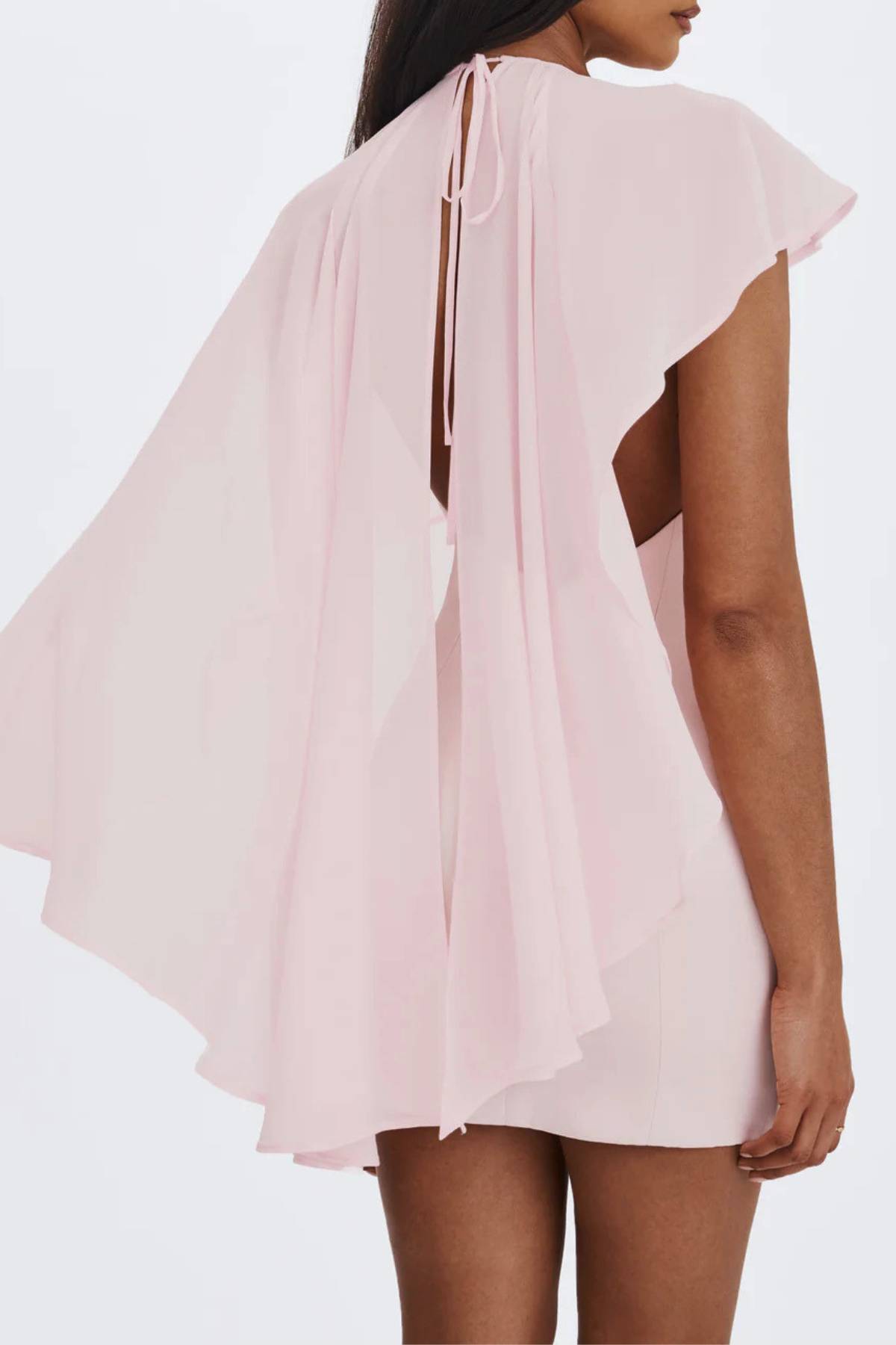 Celiax Asymmetric Shawl Mini Dress