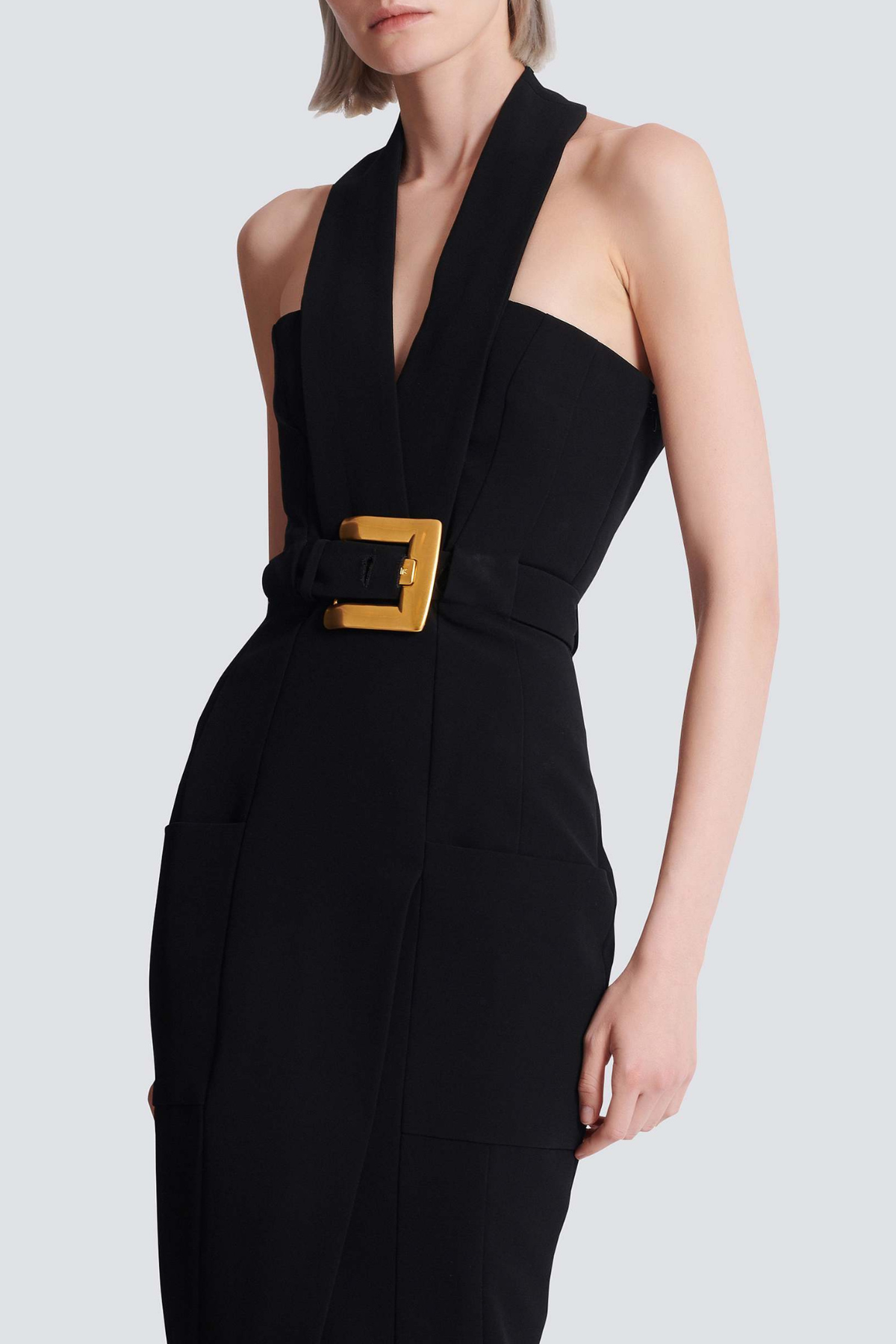 Cevallos Halter Belted Maxi Dress