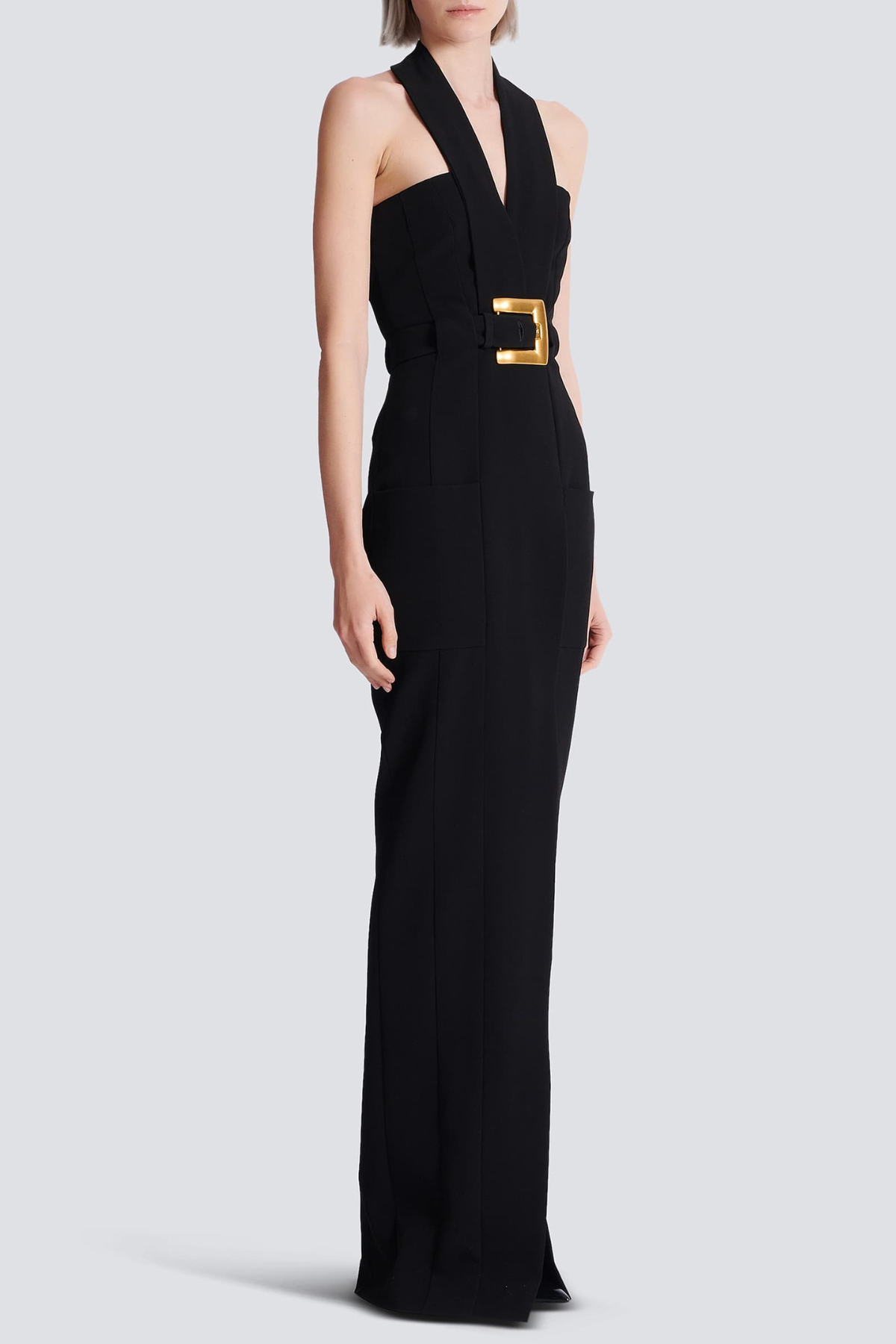 Cevallos Halter Belted Maxi Dress