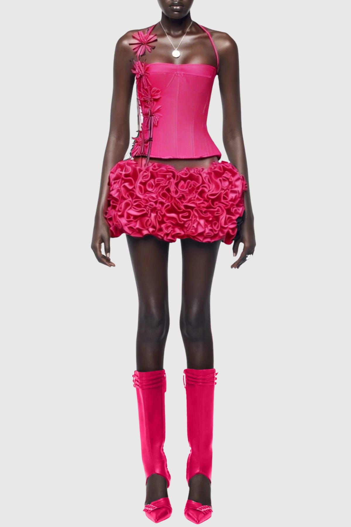 Chakal Flower Corset Bandage Set - Pink