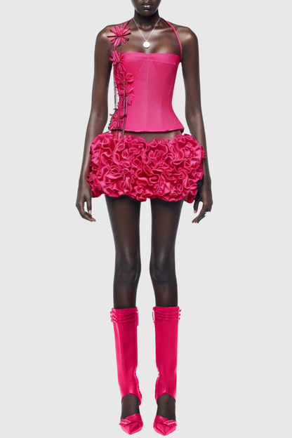Chakal Flower Corset Bandage Set - Pink