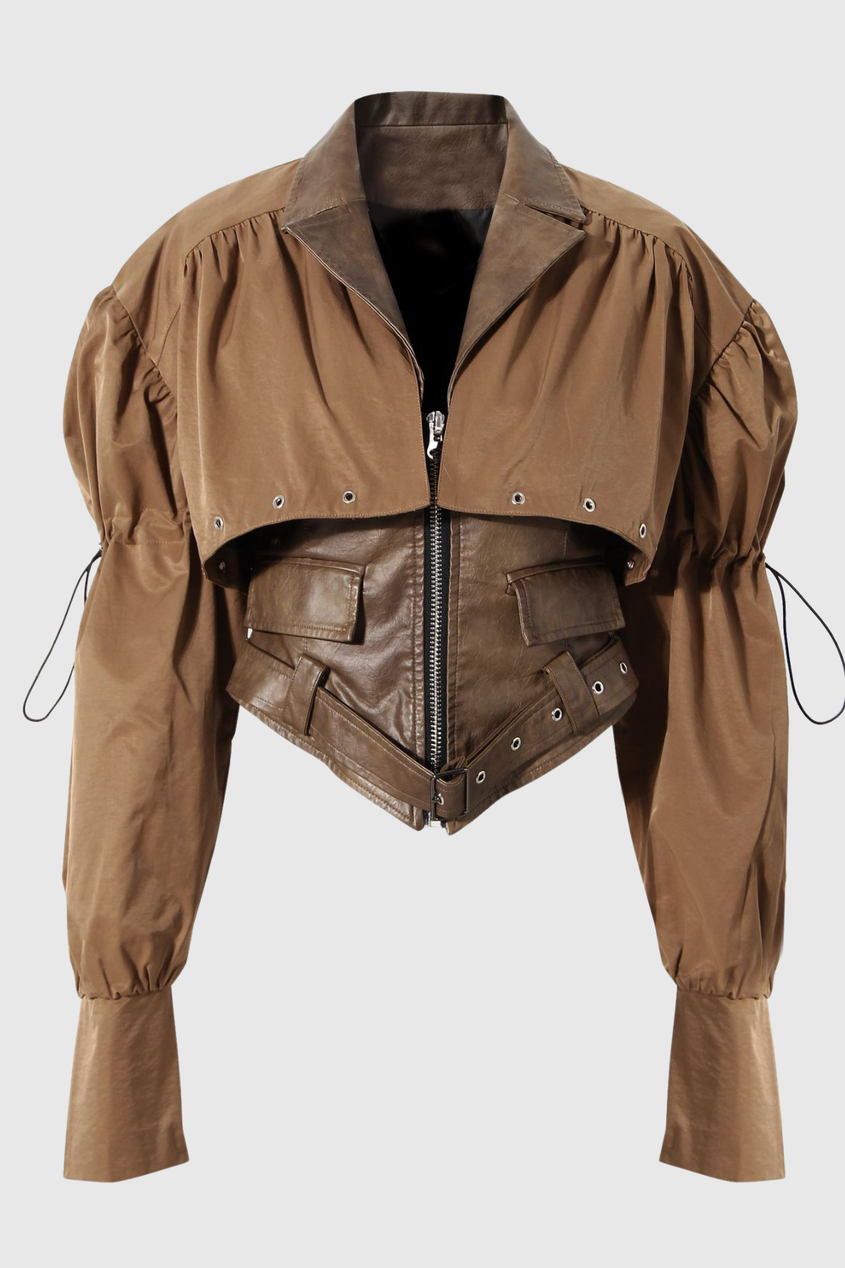 Chapa Faux Leather Jacke - Brown