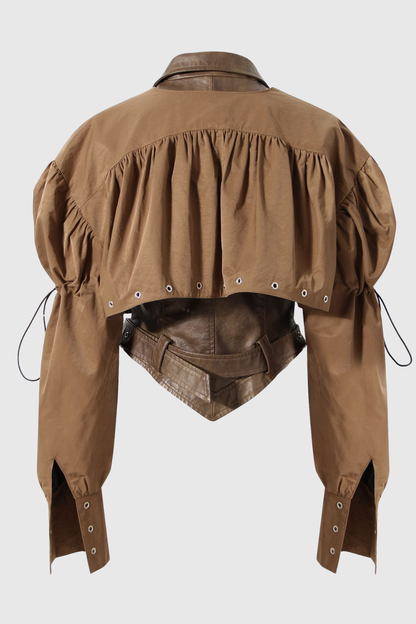 Chapa Faux Leather Jacke - Brown