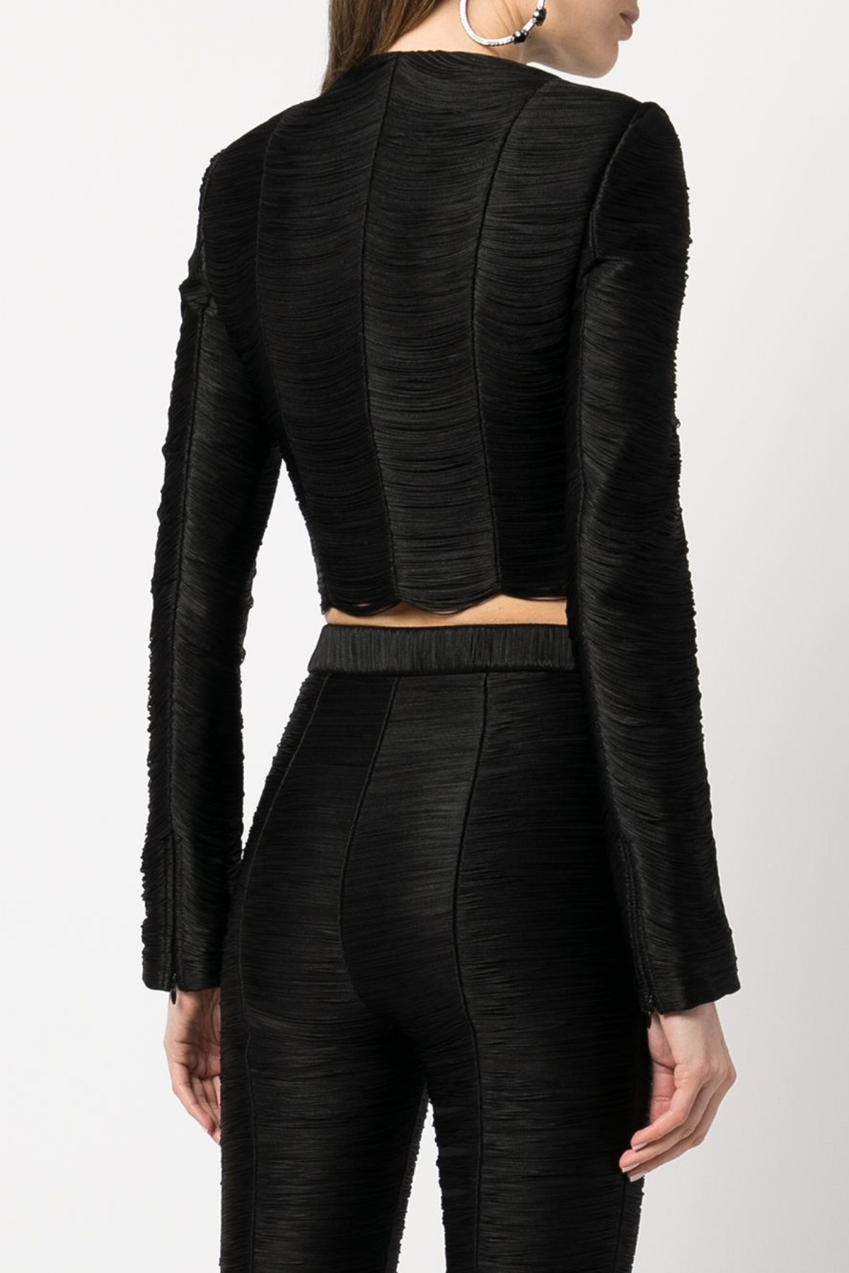 Charisa Fringe Jacket - Black