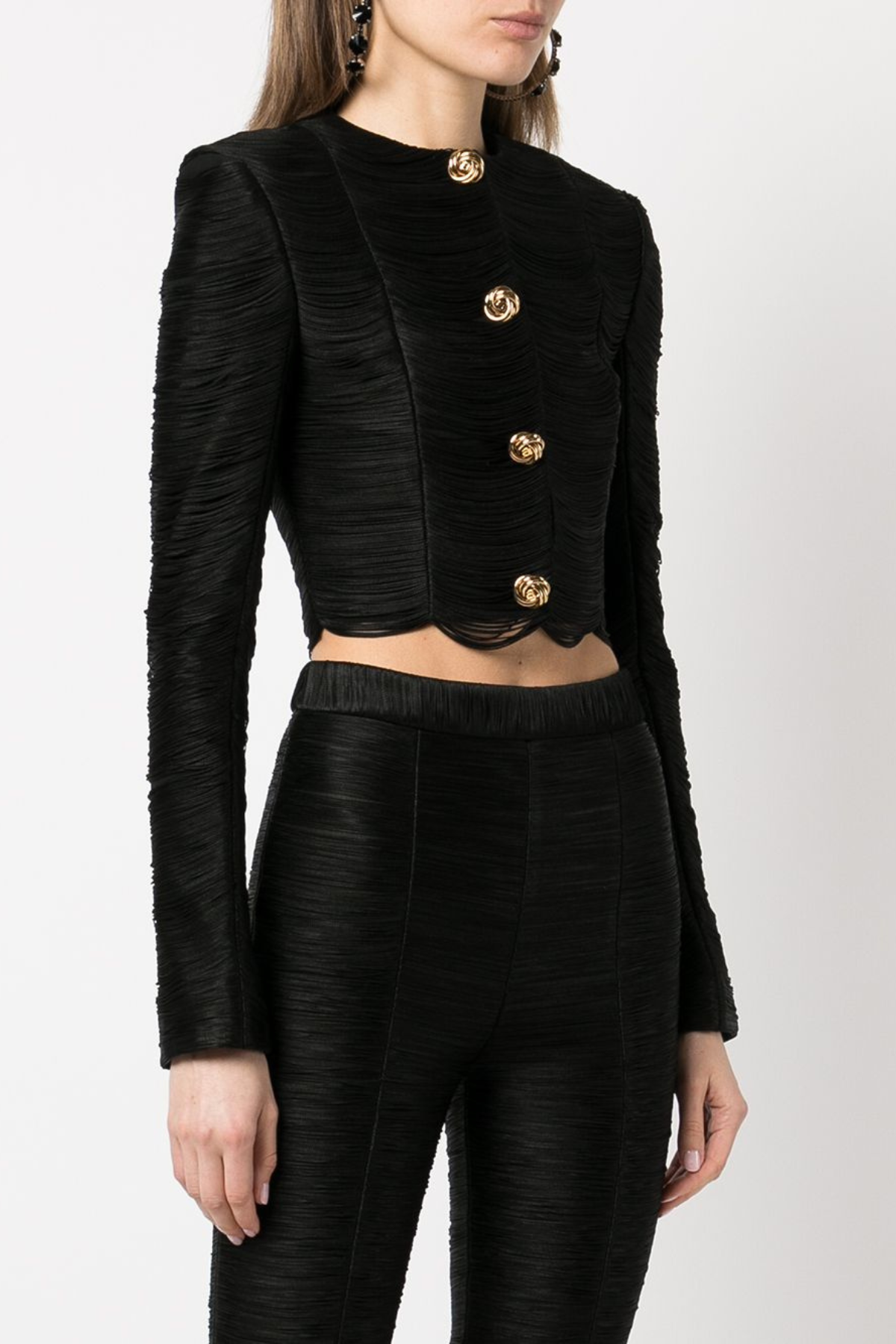 Charisa Fringe Jacket - Black