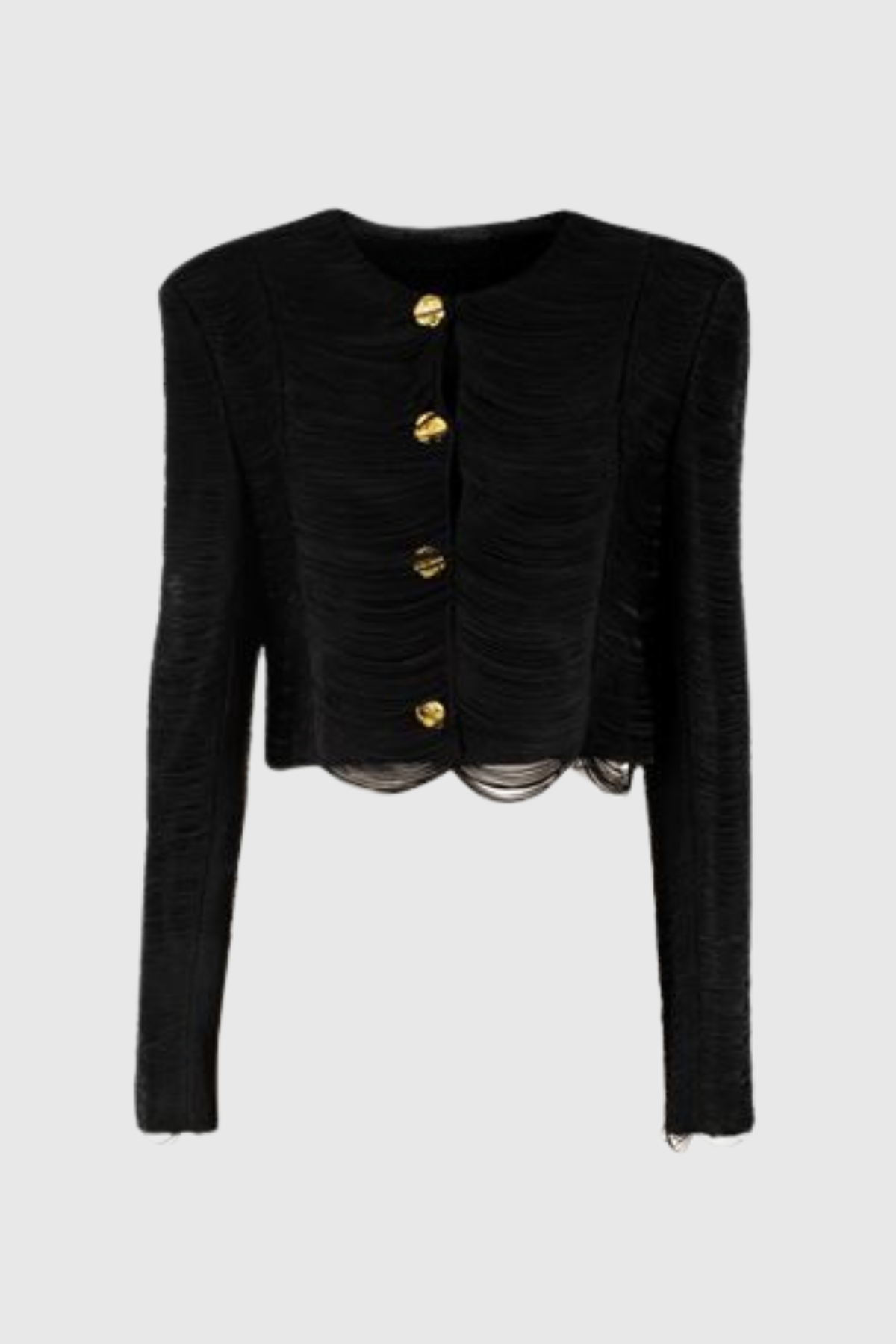 Charisa Fringe Jacket - Black