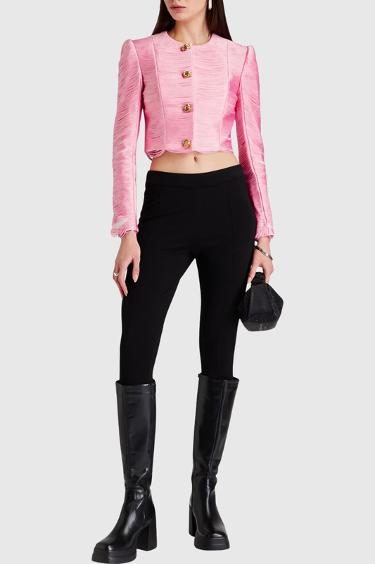 Charisa Fringe Jacket - Pink