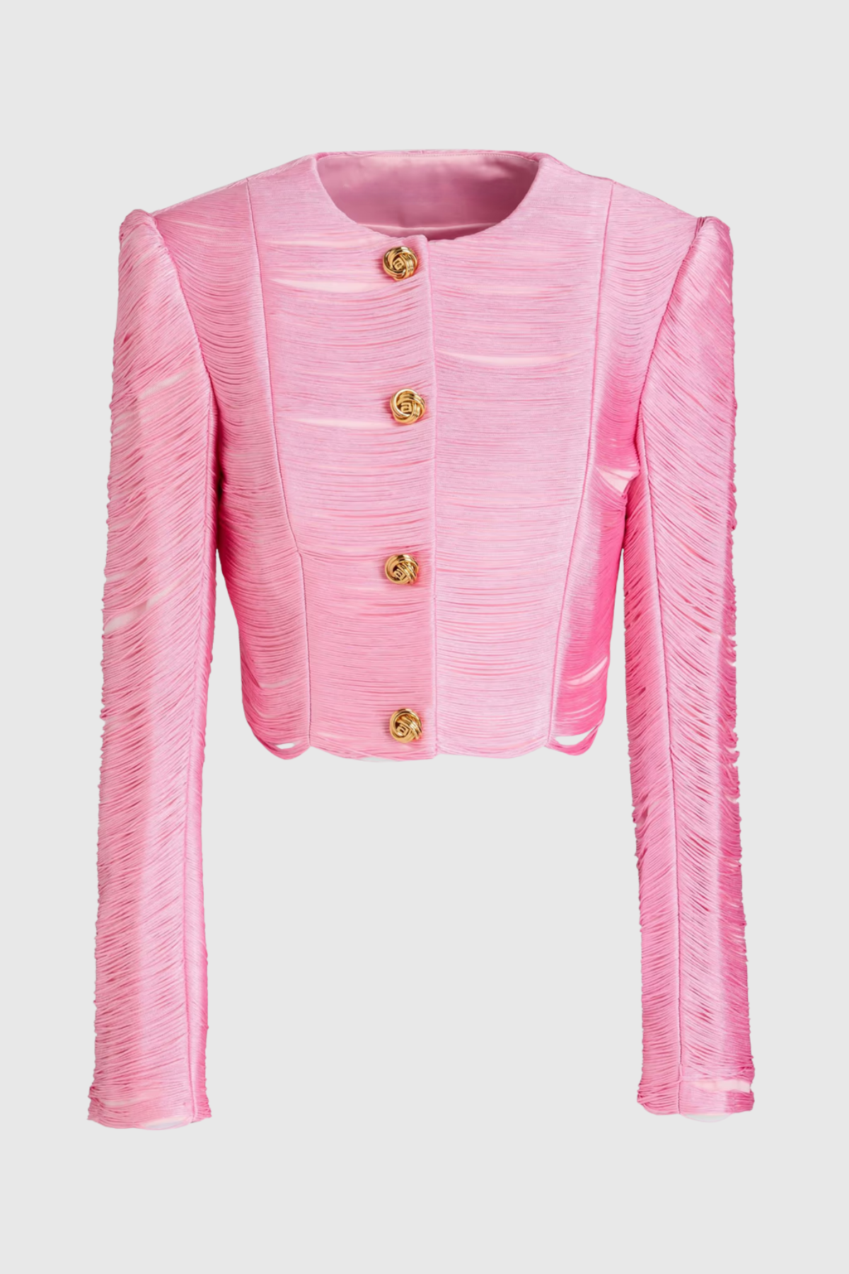 Charisa Fringe Jacket - Pink