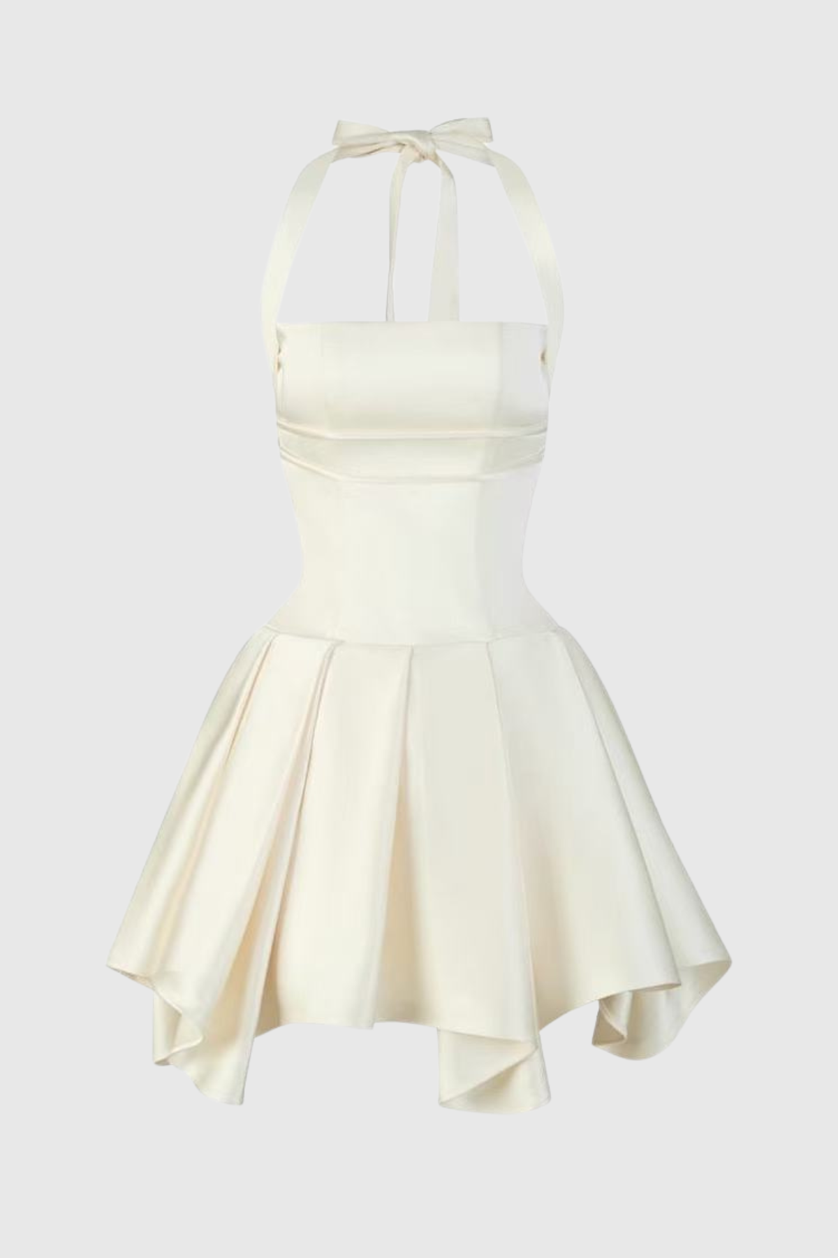 Charnelle Halter Silky Mini Dress - White