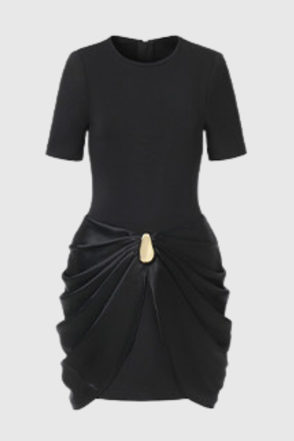Chatria Metal Draped Mini Dress - Black