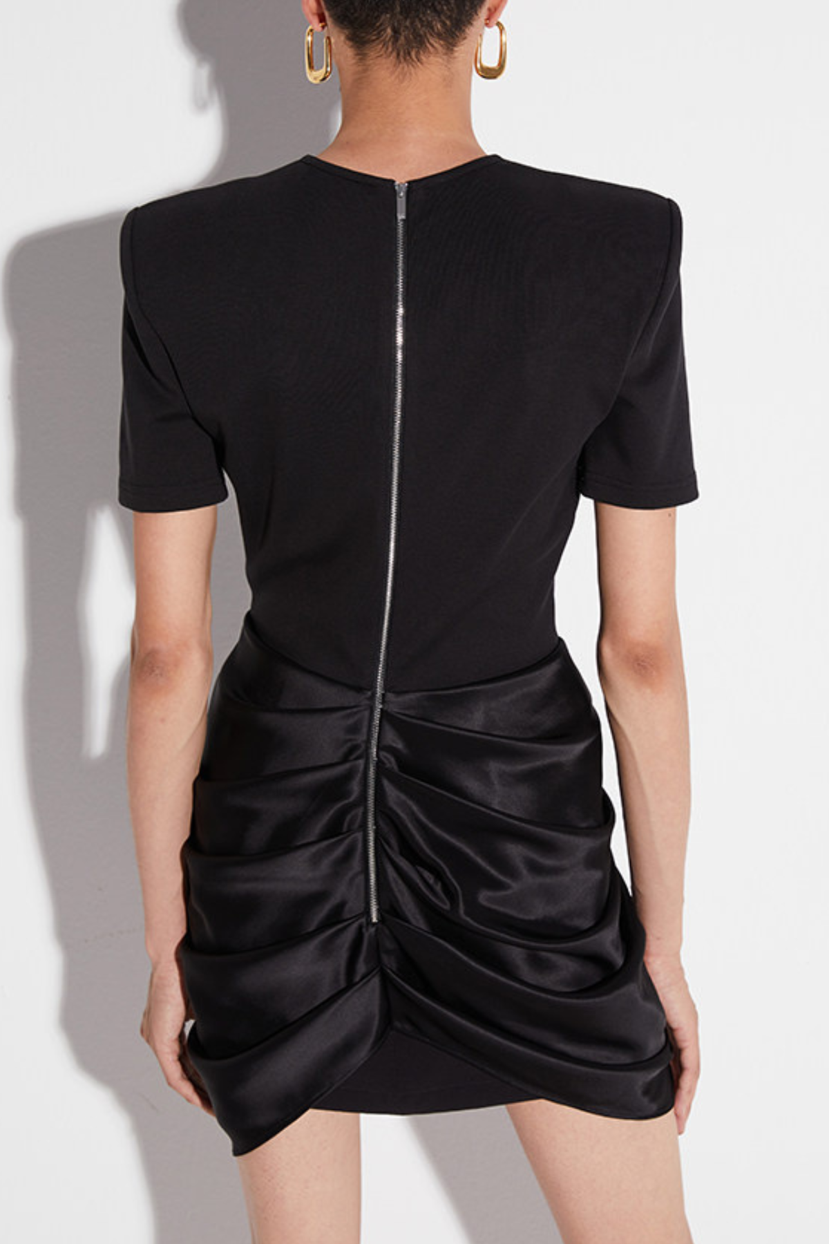 Chatria Metal Draped Mini Dress - Black