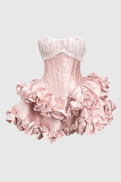 Chihia Strapless Bow Corset Mini Dress