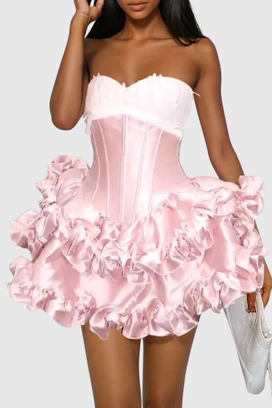 Chihia Strapless Bow Corset Mini Dress