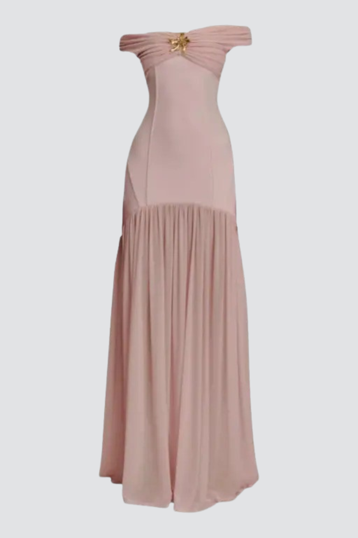 Chiya Off Shoulder Mesh Maxi Dress - Pink