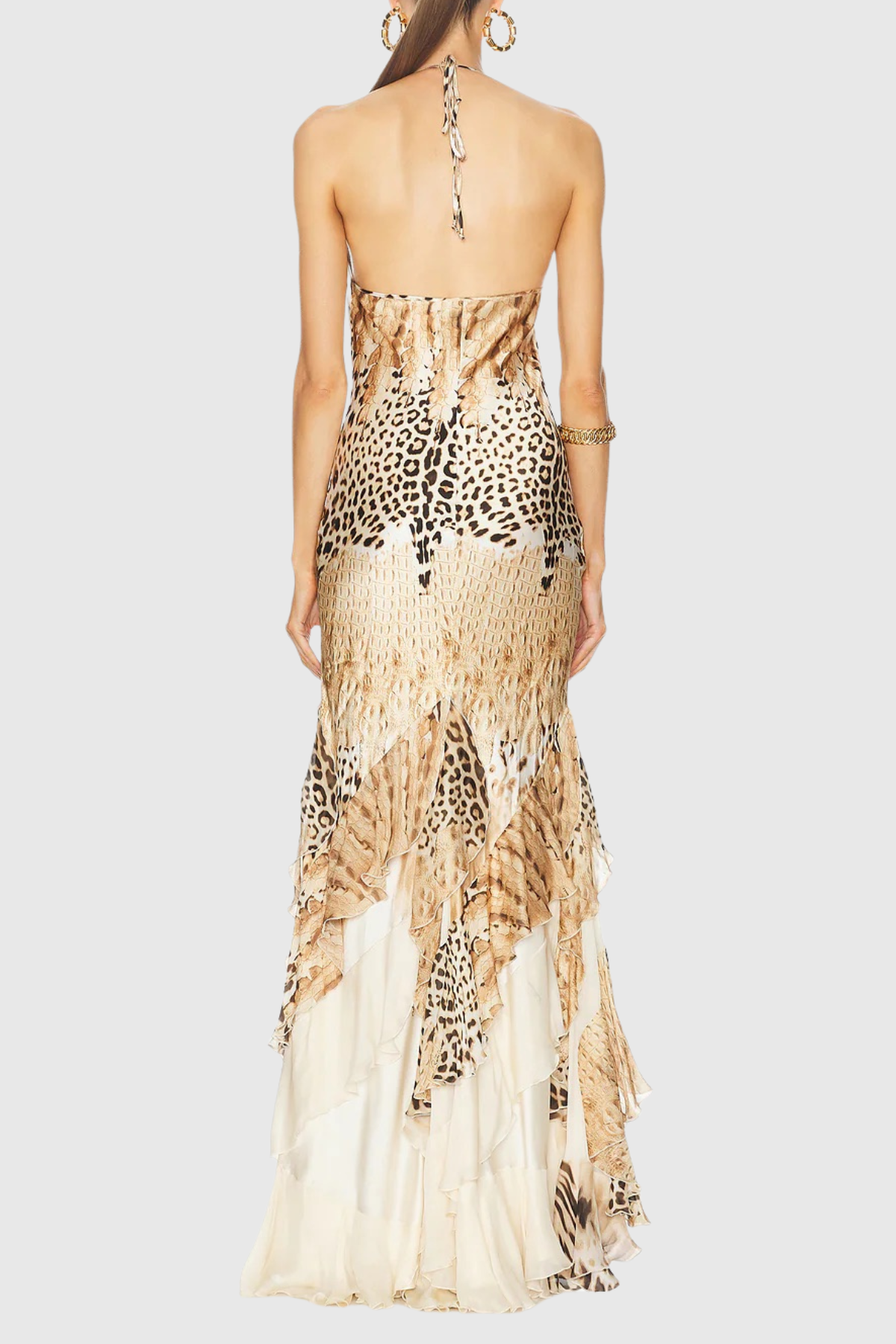 Ciela Leopard Ruffle Maxi Dress