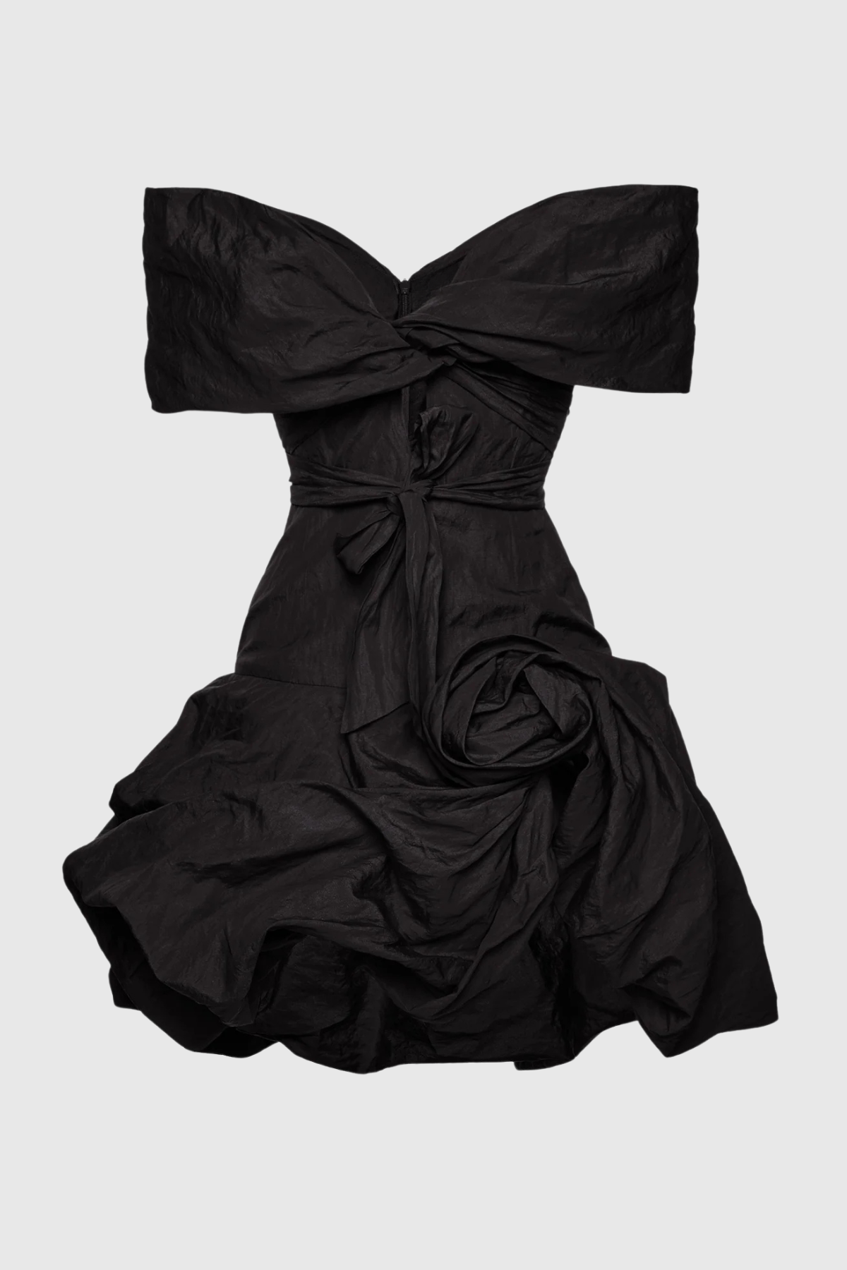 Cinnamia Off Shoulder Floral Mini Dress - Black