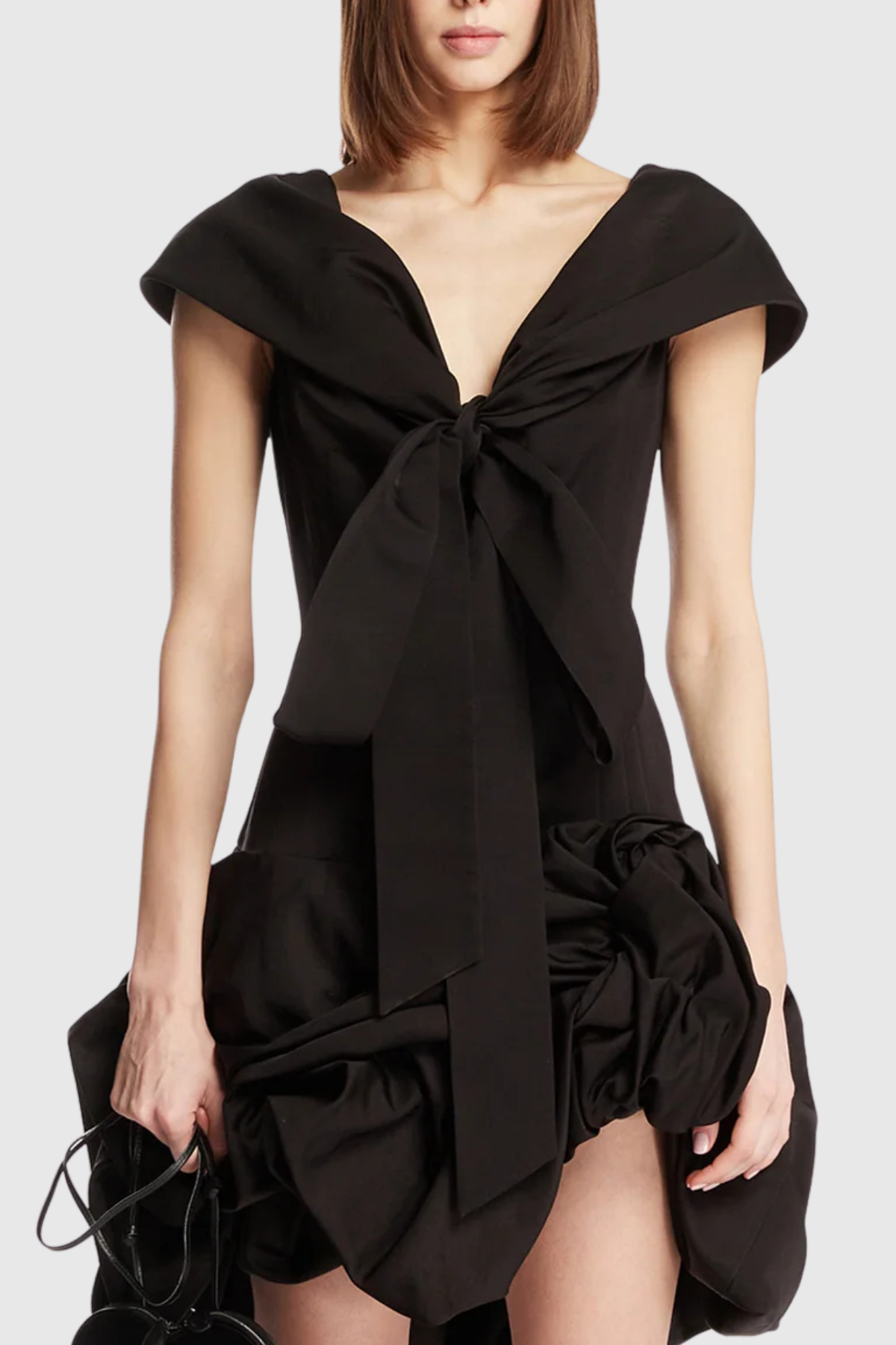 Cinnamia Off Shoulder Floral Mini Dress - Black