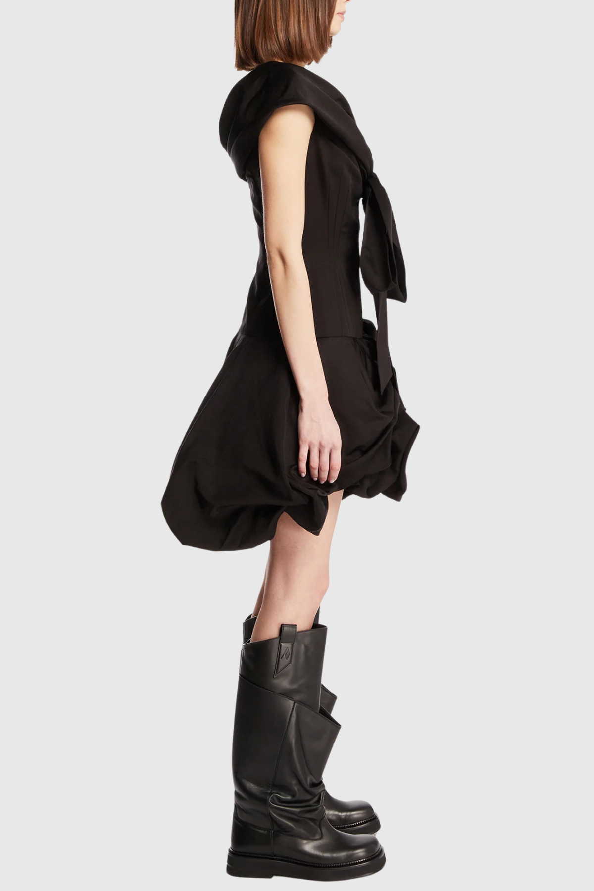 Cinnamia Off Shoulder Floral Mini Dress - Black