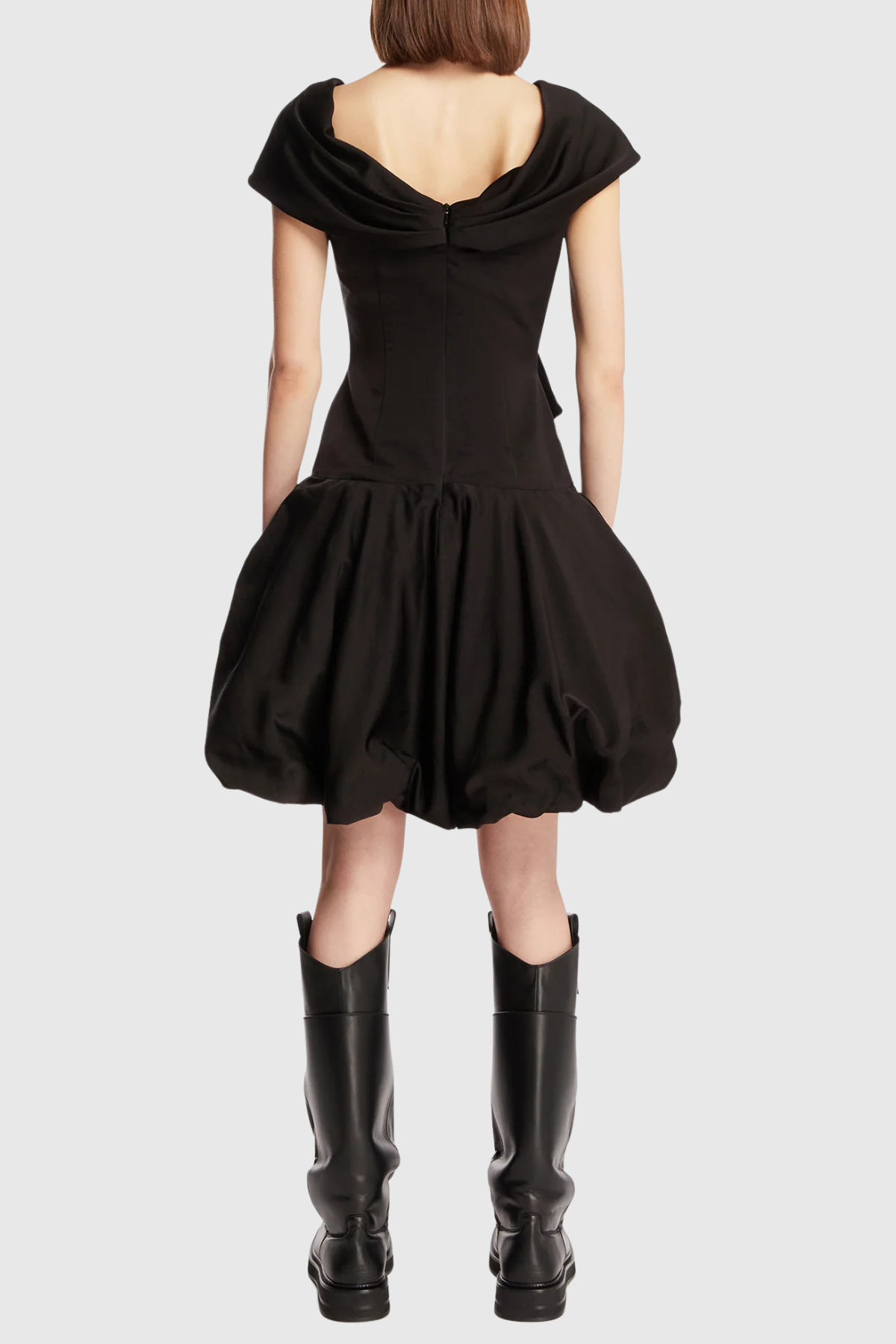 Cinnamia Off Shoulder Floral Mini Dress - Black