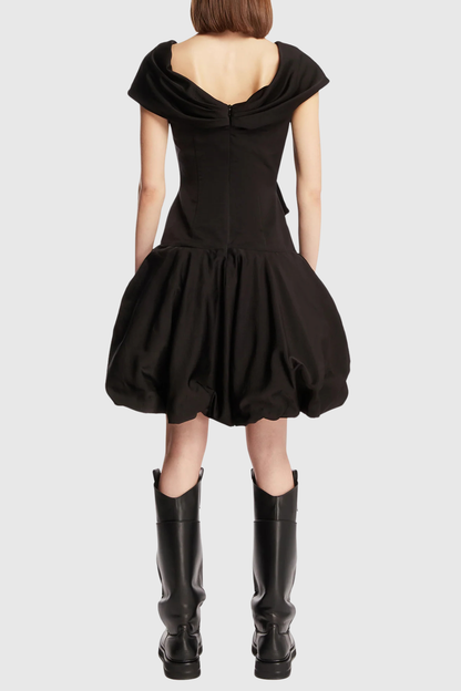 Cinnamia Off Shoulder Floral Mini Dress - Black