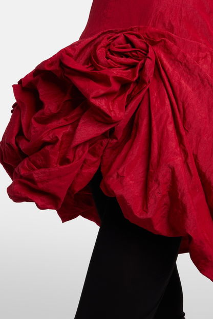 Cinnamia Off Shoulder Floral Mini Dress - Red