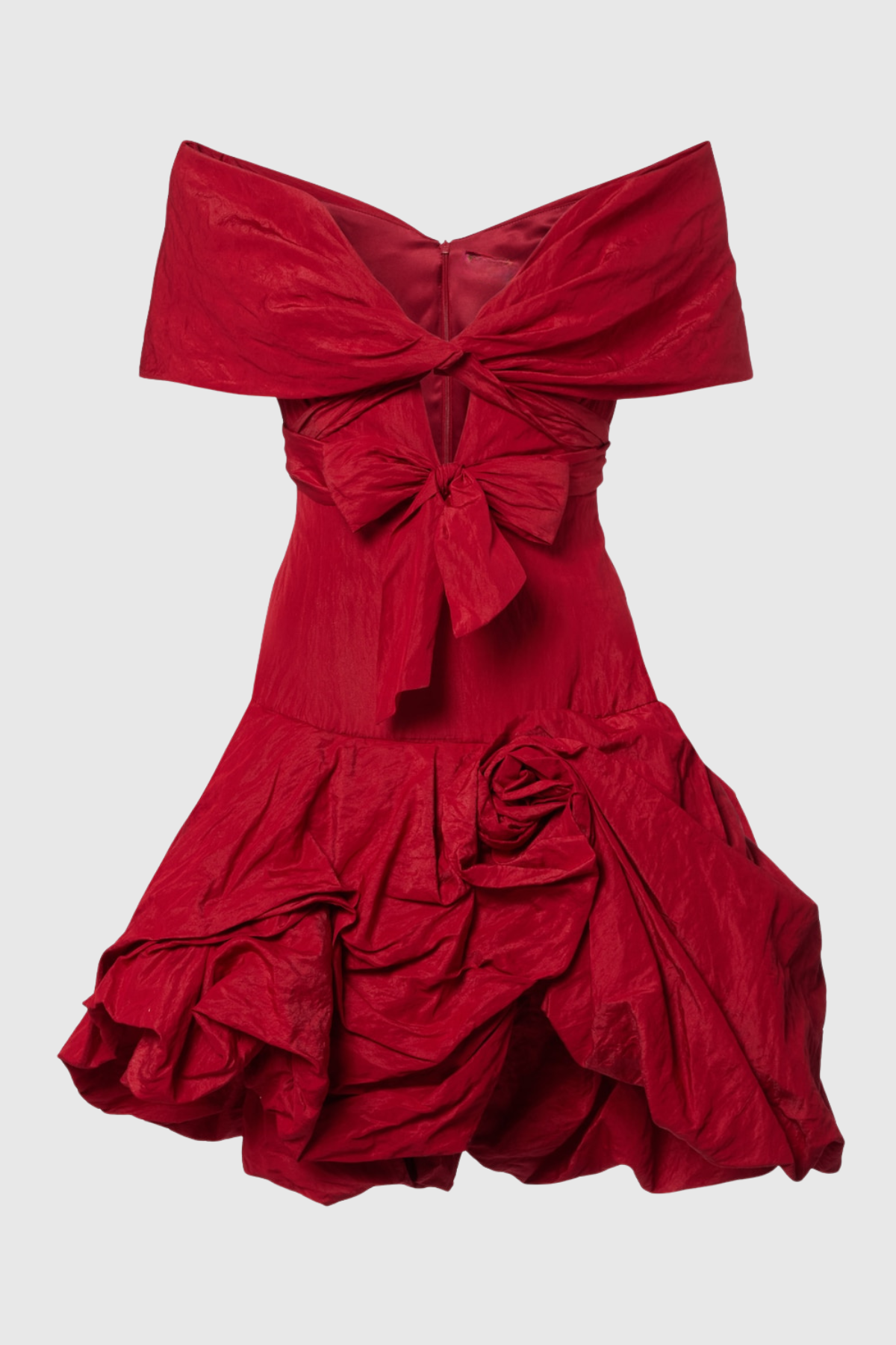 Cinnamia Off Shoulder Floral Mini Dress - Red