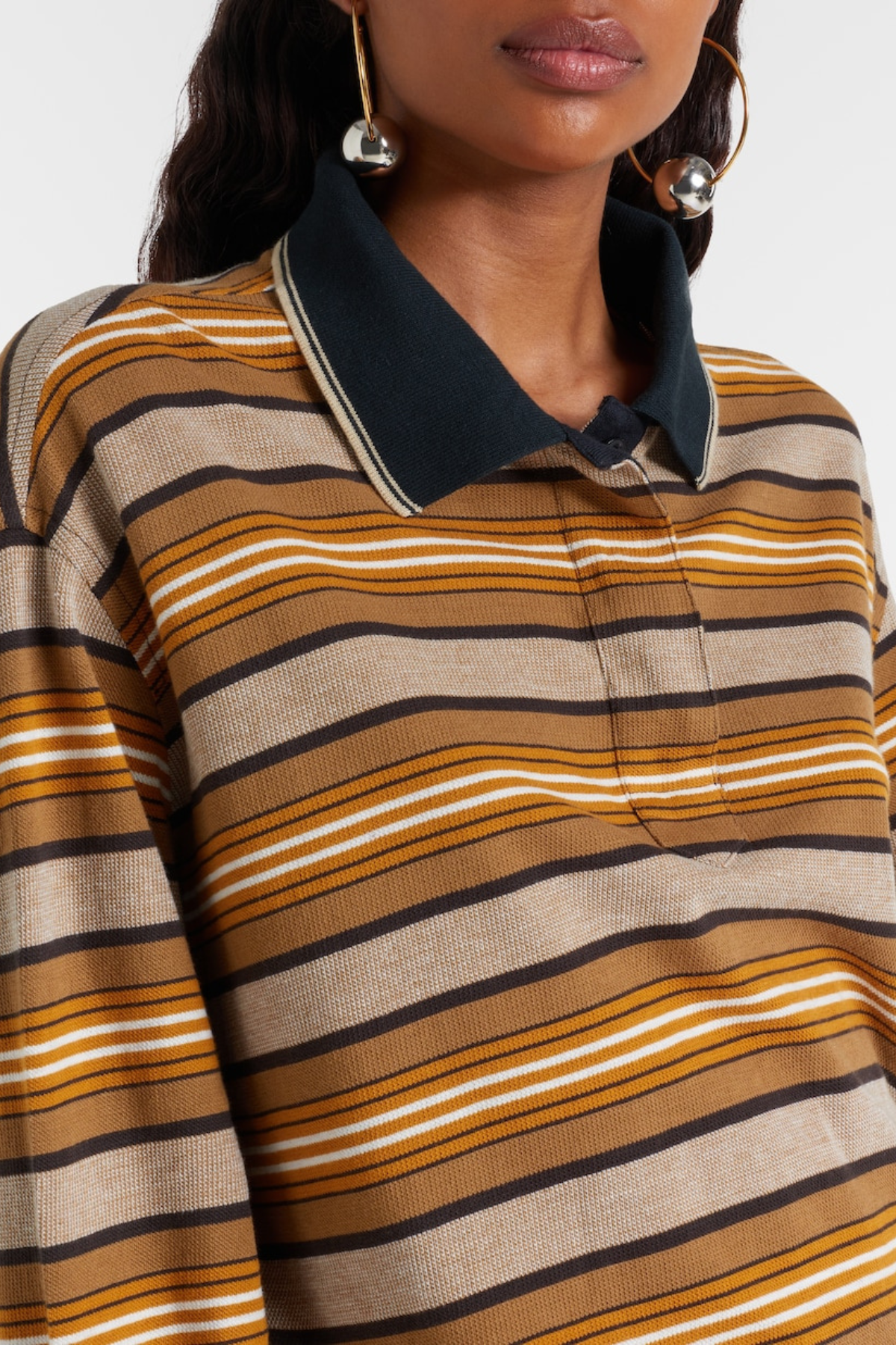 Circera Stripe Mini Polo Dress