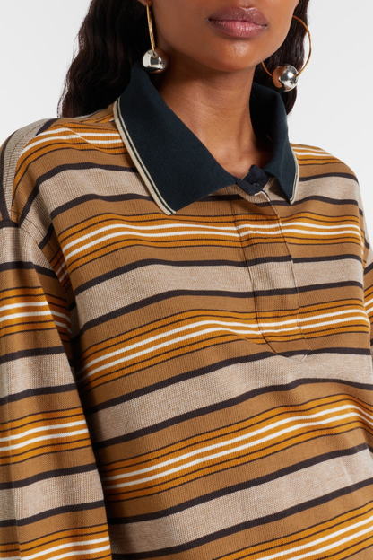 Circera Stripe Mini Polo Dress