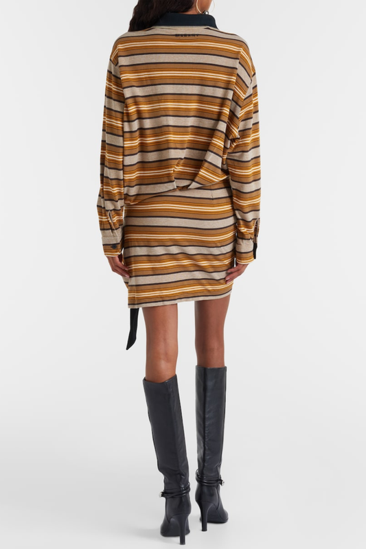 Circera Stripe Mini Polo Dress