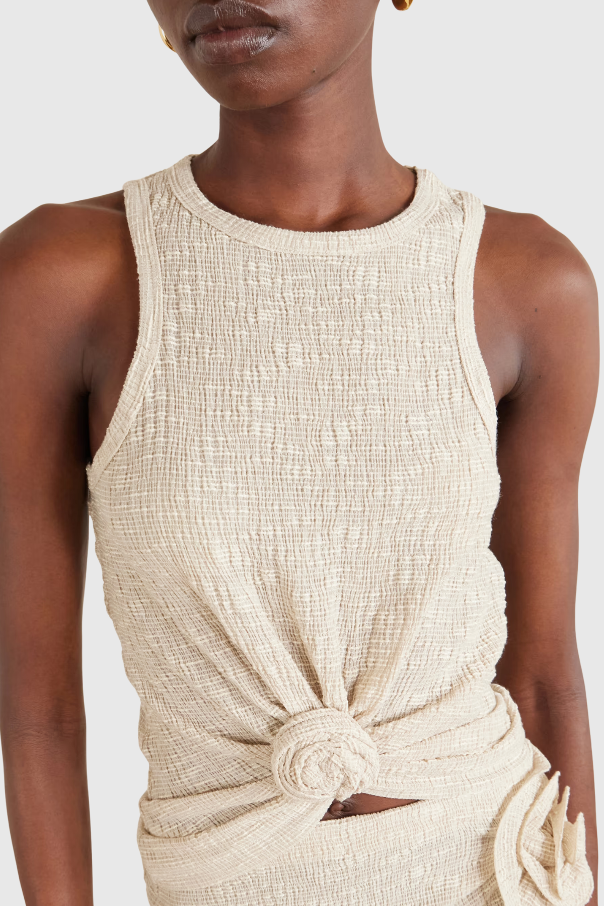 Claudas Knotted Top - Beige