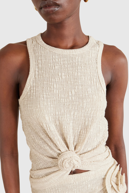 Claudas Knotted Top - Beige